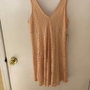 New, Peach, Lace Dress